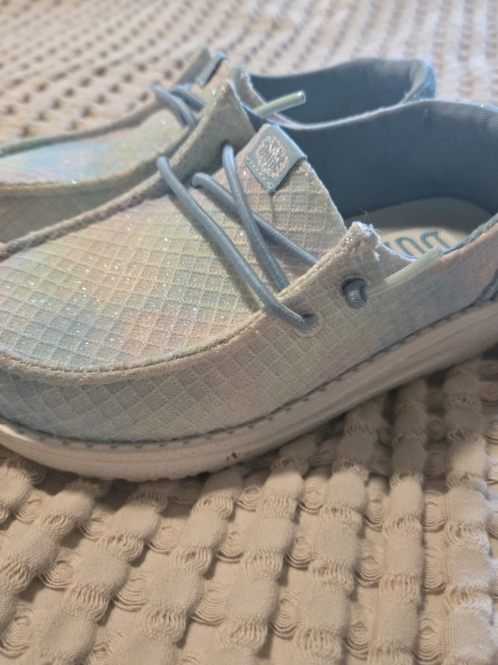 Hey Dude Kids Mermaid Sparkle Slip-On Sneakers - Light Blue